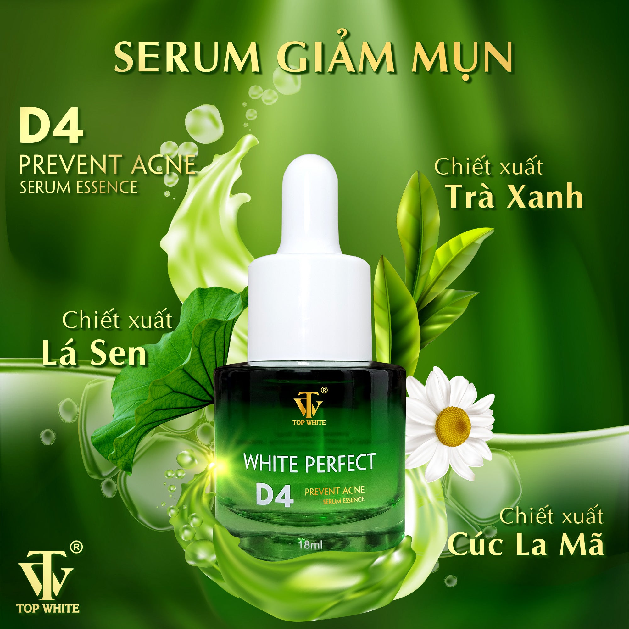 Top White White Perfect D4 Prevent Acne Serum Essence Acne Serum