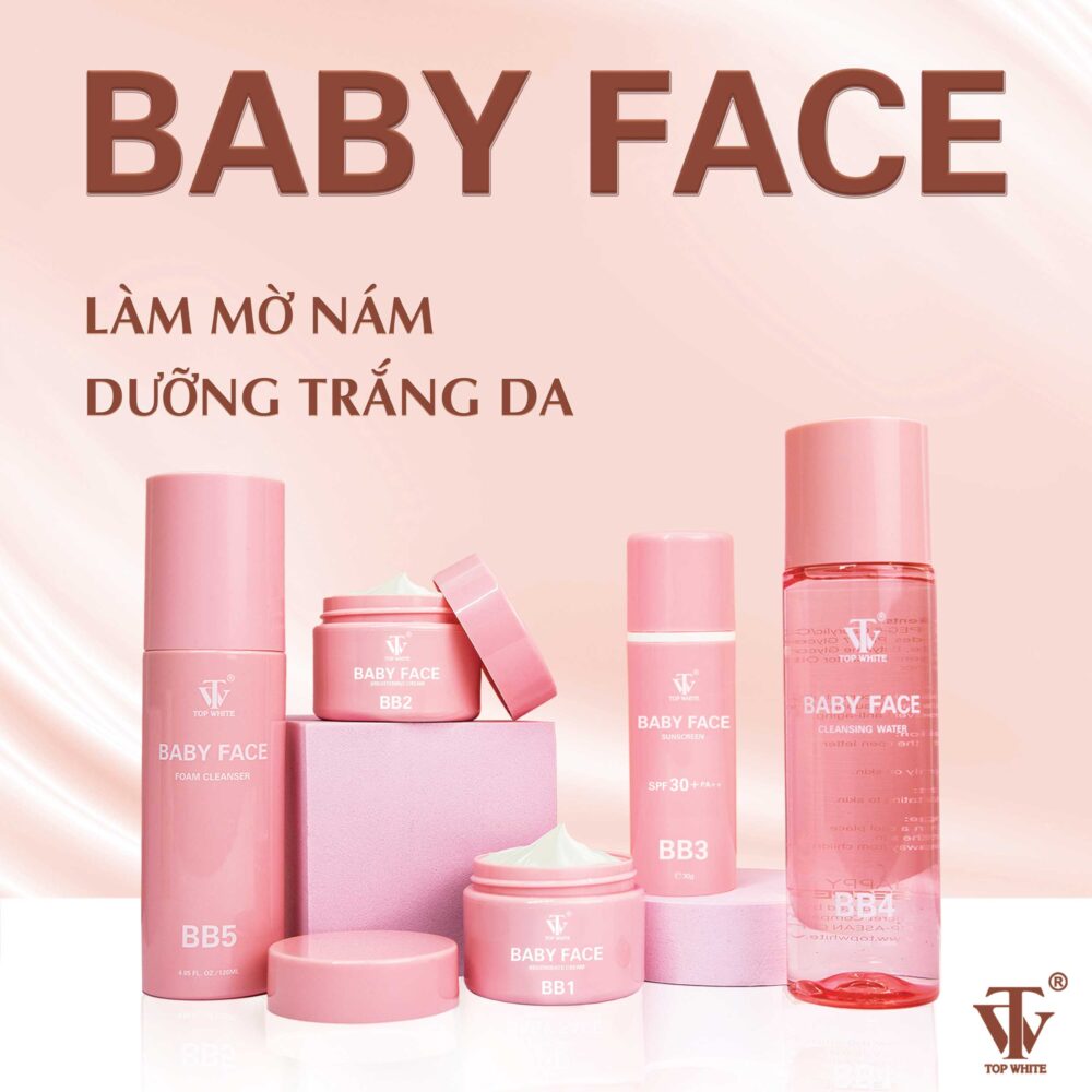 Baby Face Top White skin whitening and melasma lightening set