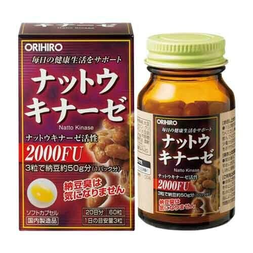 ORIHIRO Nattokinase 2000FU 60 Capsules