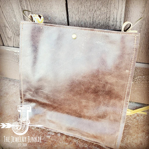 Hair on Hide Box Handbag w/ Yellow Navajo Accents and Strap 506i