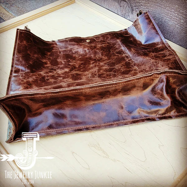 The Jewelry Junkie  Large Hair on Hide Box Handbag w/ Dallas Turquoise Accent 506o