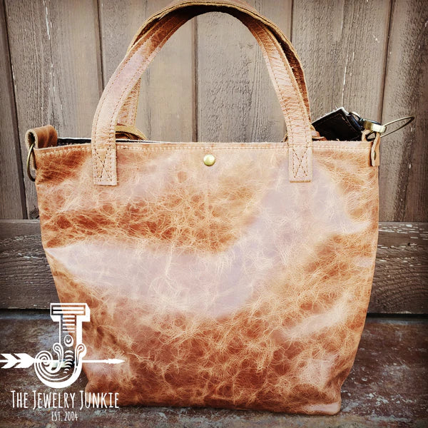 The Jewelry Junkie  Tejas Leather Bucket Handbag w/ Sienna Laredo Accent and Braids 506j