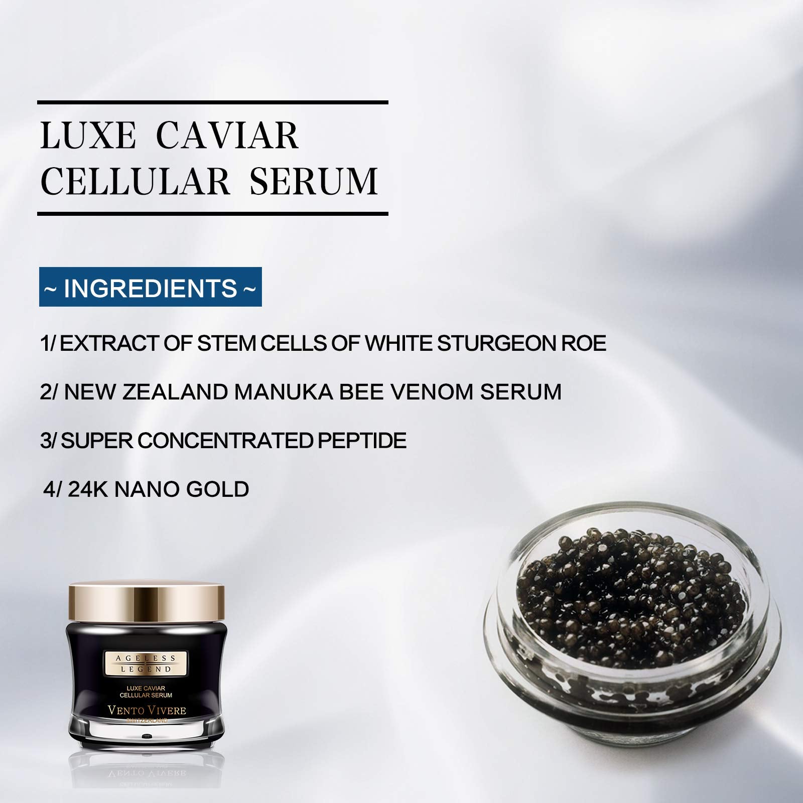 Vento Vivere - Luxe Caviar Cellular Serum - 30g 1.05 oz