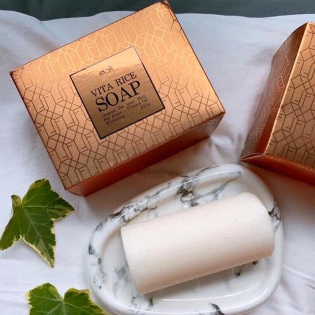 Genie Vita Rice Soap Korean Face Acne Cleanser Rice Organic Rice Sprout Extract