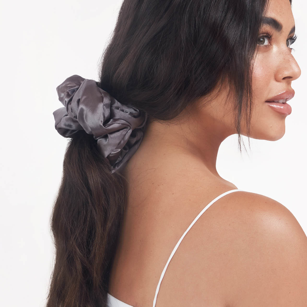 KITSCH Satin Pillow Scrunchies - Blush/Charcoal