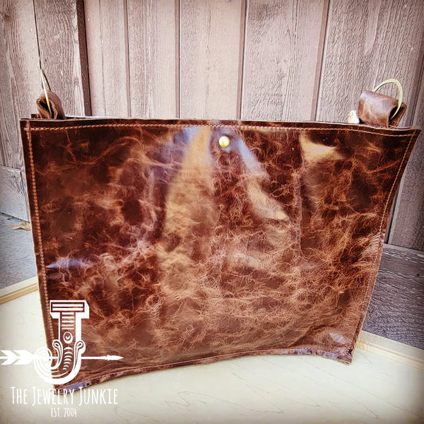 The Jewelry Junkie  Large Hair on Hide Box Handbag w/ Turquoise Laredo Accent 506m