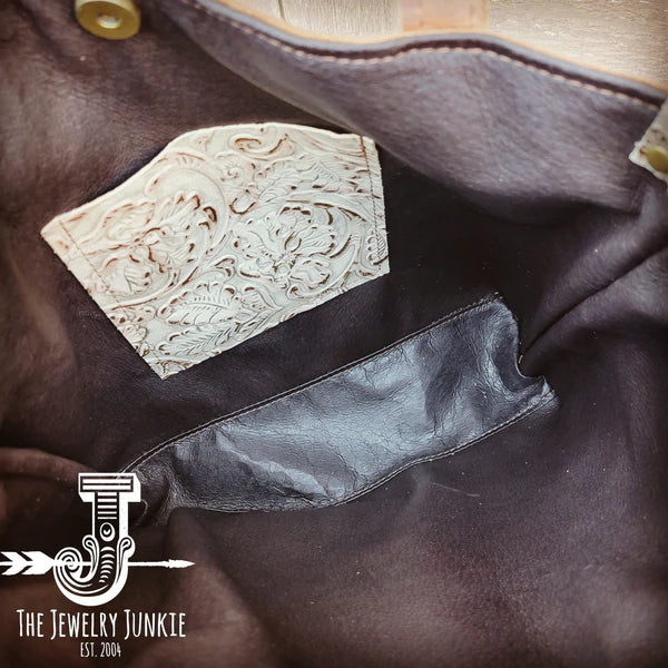 The Jewelry Junkie  Large Hair on Hide Box Handbag w/ Gilded Cowboy Accent 506q