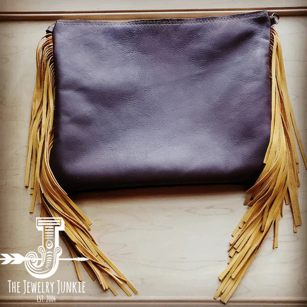 The Jewelry Junkie  Large Crossbody w/ Yellow Navjo Accent and Leather Stitching 506g