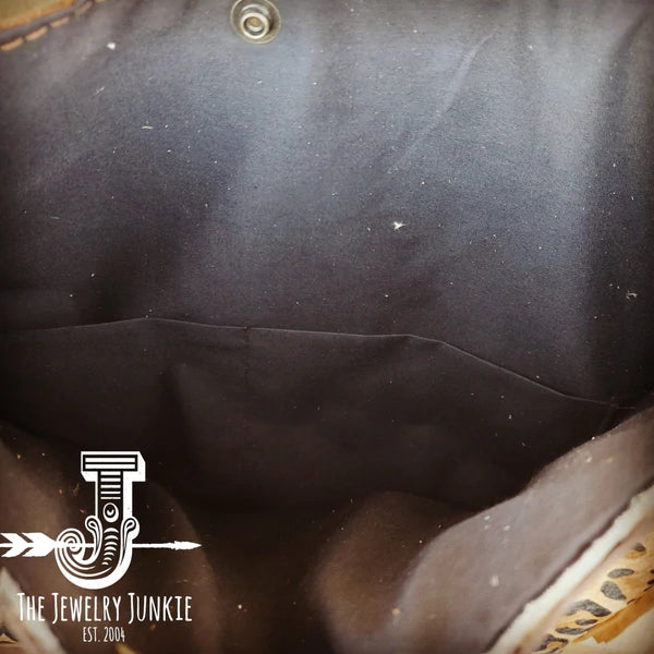 The Jewelry Junkie  Tejas Leather Bucket Hide Handbag with Turquoise Laredo Accent 505i