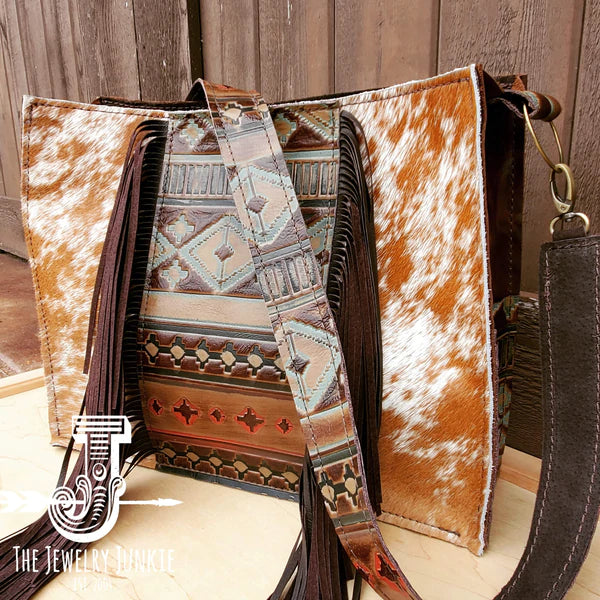 The Jewelry Junkie  CUSTOMIZABLE Large Box Bag Hair on Hide with Leather Accent 505L