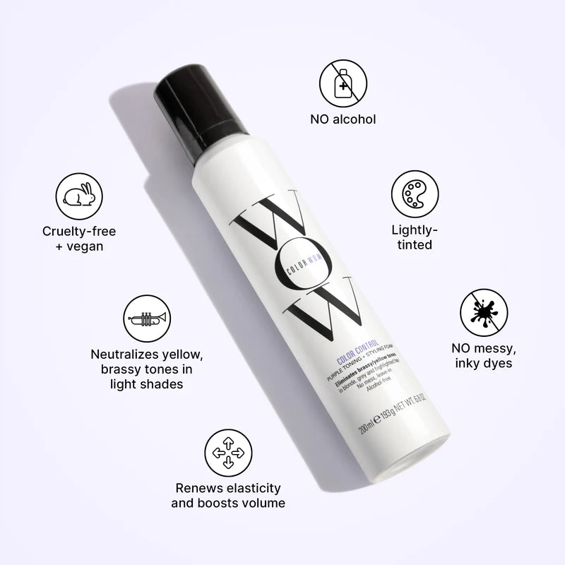 Color Wow Color Control Toning + Styling Foam for blonde, gray and highlights - 6.8 oz (Buy 3 Get 1 Free Mix & Match)