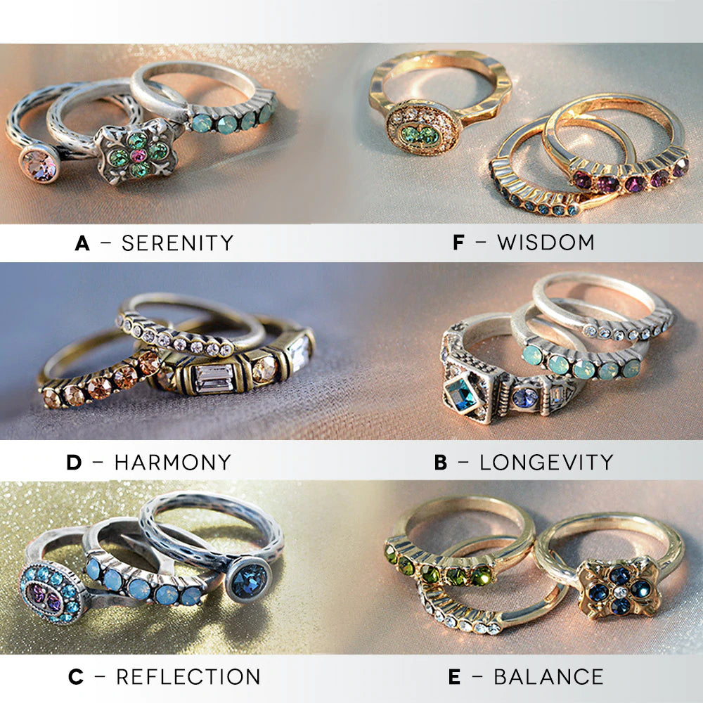 Sweet Romance Set of 3 Inspirational Stacking Rings