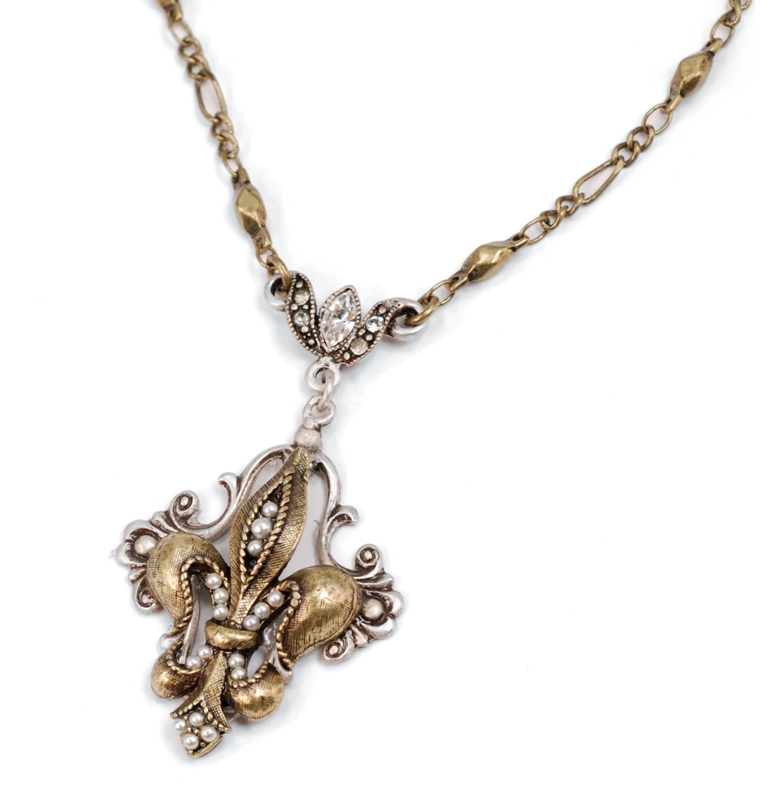 Sweet Romance French Ritz Fleur De Lis Necklace N1068 (Buy 2 Get 1 Free Mix & Match)