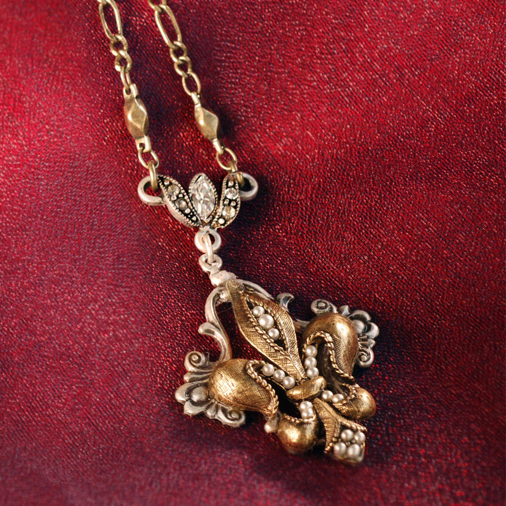 Sweet Romance French Ritz Fleur De Lis Necklace N1068 (Buy 2 Get 1 Free Mix & Match)