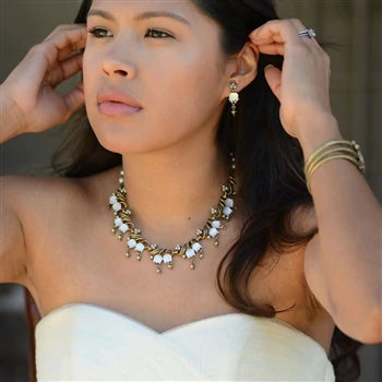 Sweet Romance Pastel Satin Tulips Necklace and Earring Set