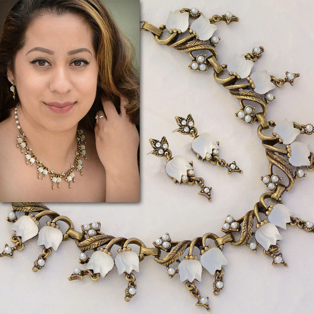 Sweet Romance Vintage Satin Glass Tulips Necklace (Buy 2 Get 1 Free Mix & Match)