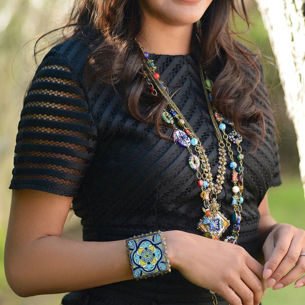 Sweet Romance Talavera Tile Flower Boho Necklace (Buy 2 Get 1 Free Mix & Match)