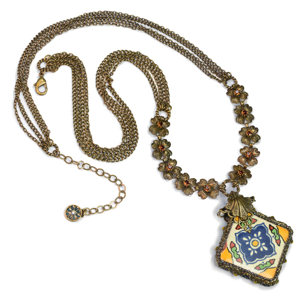Sweet Romance Talavera Tile Flower Boho Necklace (Buy 2 Get 1 Free Mix & Match)