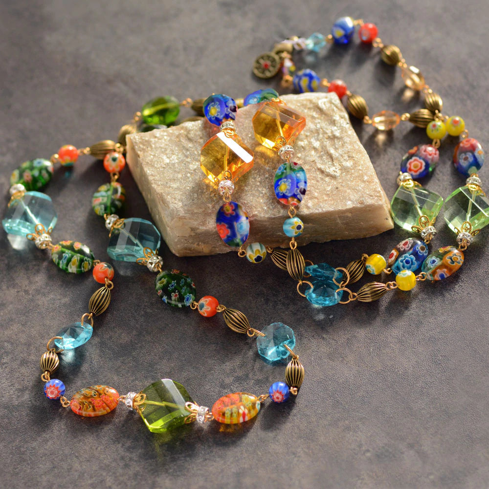 Sweet Romance Candy Glass and Prism Necklace N586 (Buy 2 Get 1 Free Mix & Match)