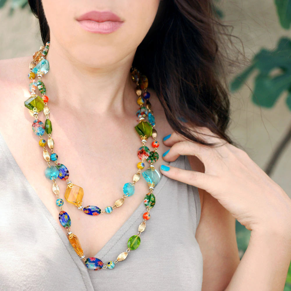 Sweet Romance Candy Glass and Prism Necklace N586 (Buy 2 Get 1 Free Mix & Match)