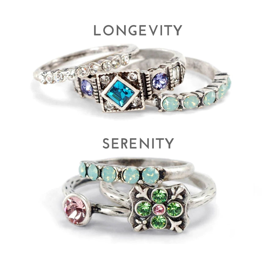 Sweet Romance Set of 3 Inspirational Stacking Rings