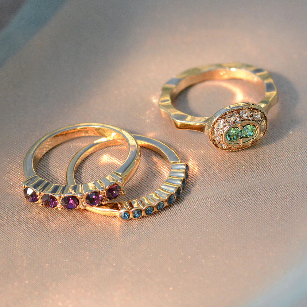 Sweet Romance Set of 3 Inspirational Stacking Rings