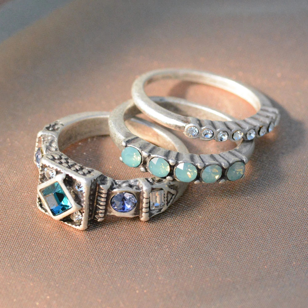 Sweet Romance Set of 3 Inspirational Stacking Rings