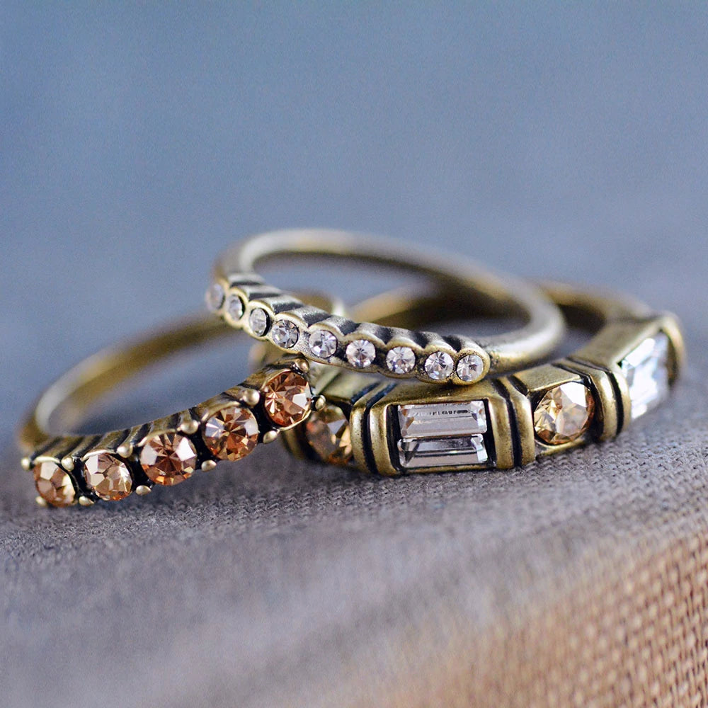 Sweet Romance Set of 3 Inspirational Stacking Rings