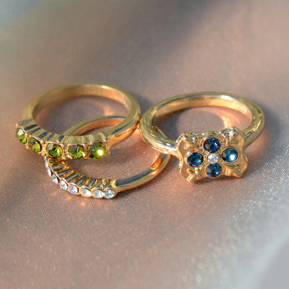 Sweet Romance Set of 3 Inspirational Stacking Rings