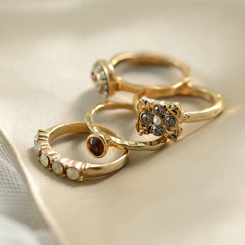 Sweet Romance Florence Crystal Stack Rings Set R1121 (Buy 2 Get 1 Free Mix & Match)