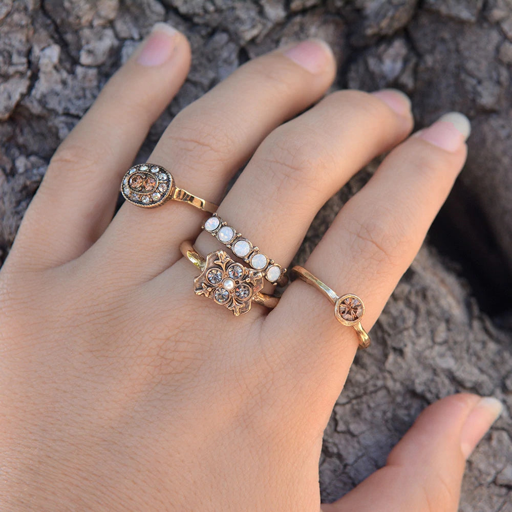 Sweet Romance Florence Crystal Stack Rings Set R1121 (Buy 2 Get 1 Free Mix & Match)