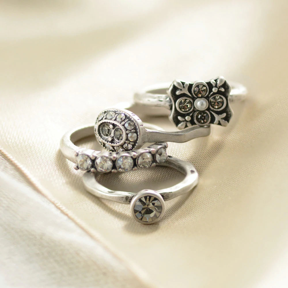 Sweet Romance Florence Crystal Stack Rings Set R1121 (Buy 2 Get 1 Free Mix & Match)