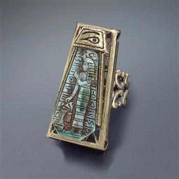 Sweet Romance Blue Goddess Vintage Egyptian Ring R568 (Buy 2 Get 1 Free Mix & Match)