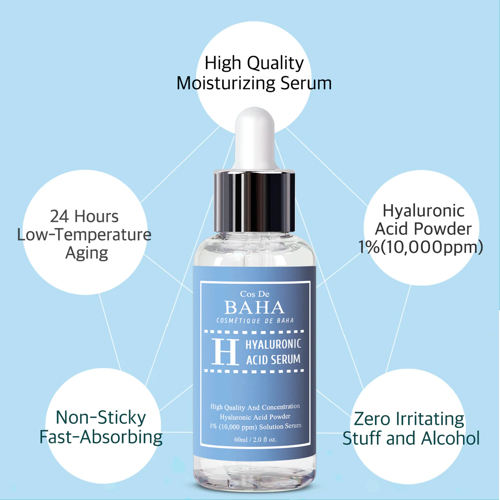 Cos de Baha Pure Hyaluronic Acid 1% Powder Solution Serum 30 ml