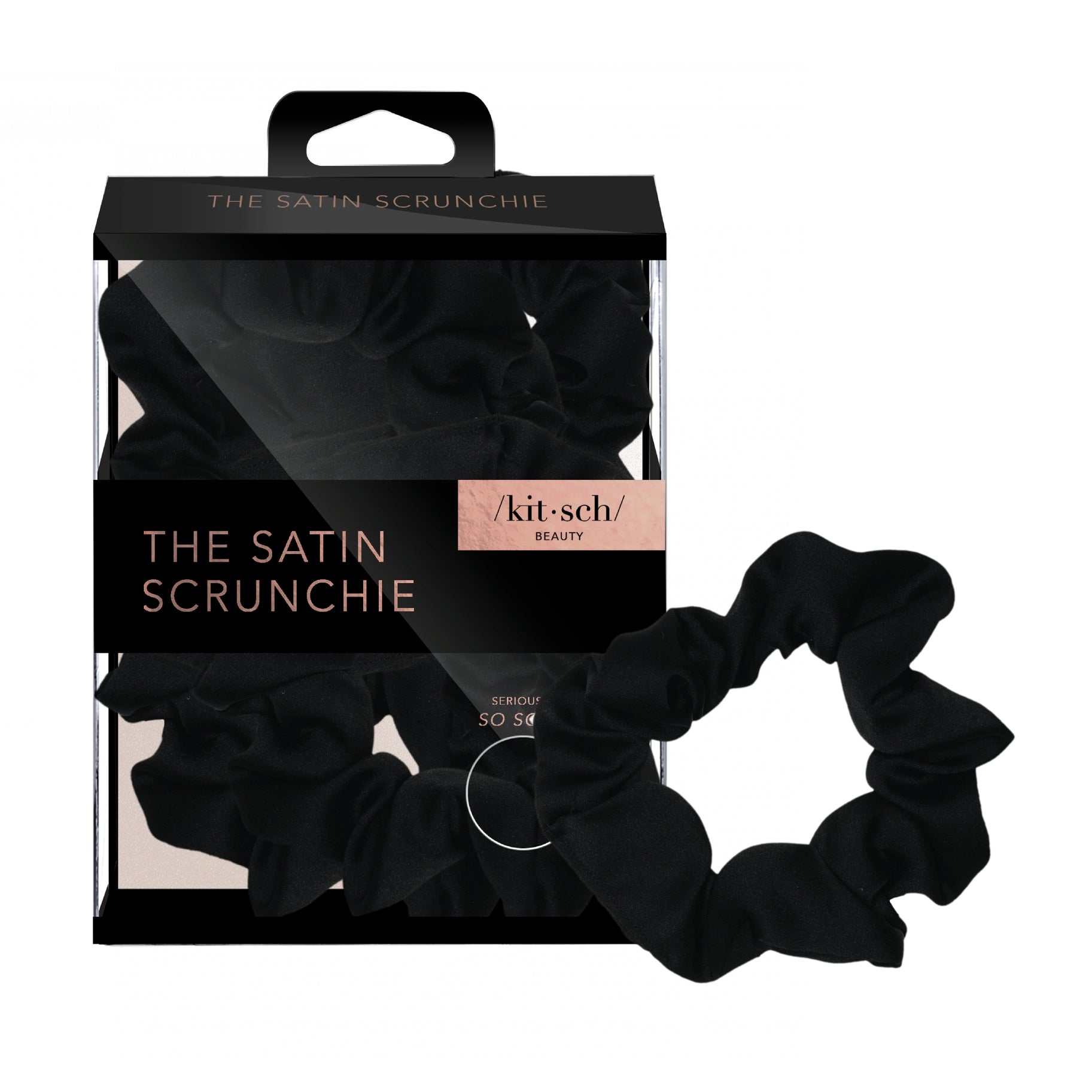 KITSCH Satin Sleep Scrunchies - Black