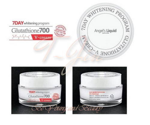 Angel's liquid Glutathione 7 Day Whitening Program Glutathione 700 V-Cream 50 ml