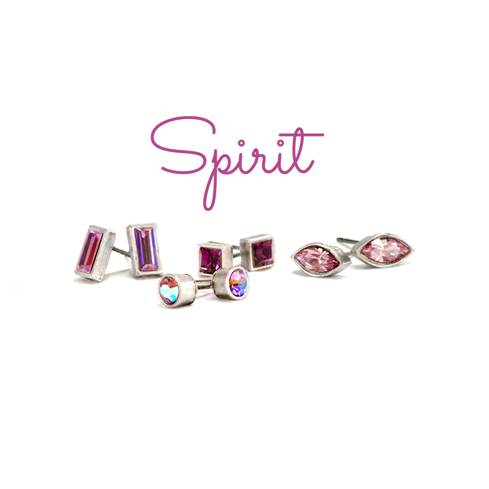 Sweet Romance Set of 4 Crystal Stud Earrings E1259