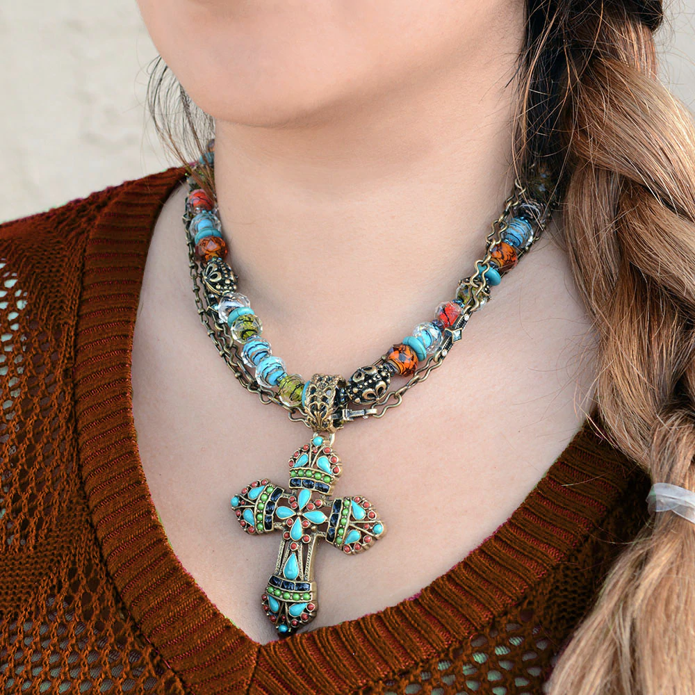 Sweet Romance Mayan Cross Necklace OL_N124 (Buy 2 Get 1 Free Mix & Match)