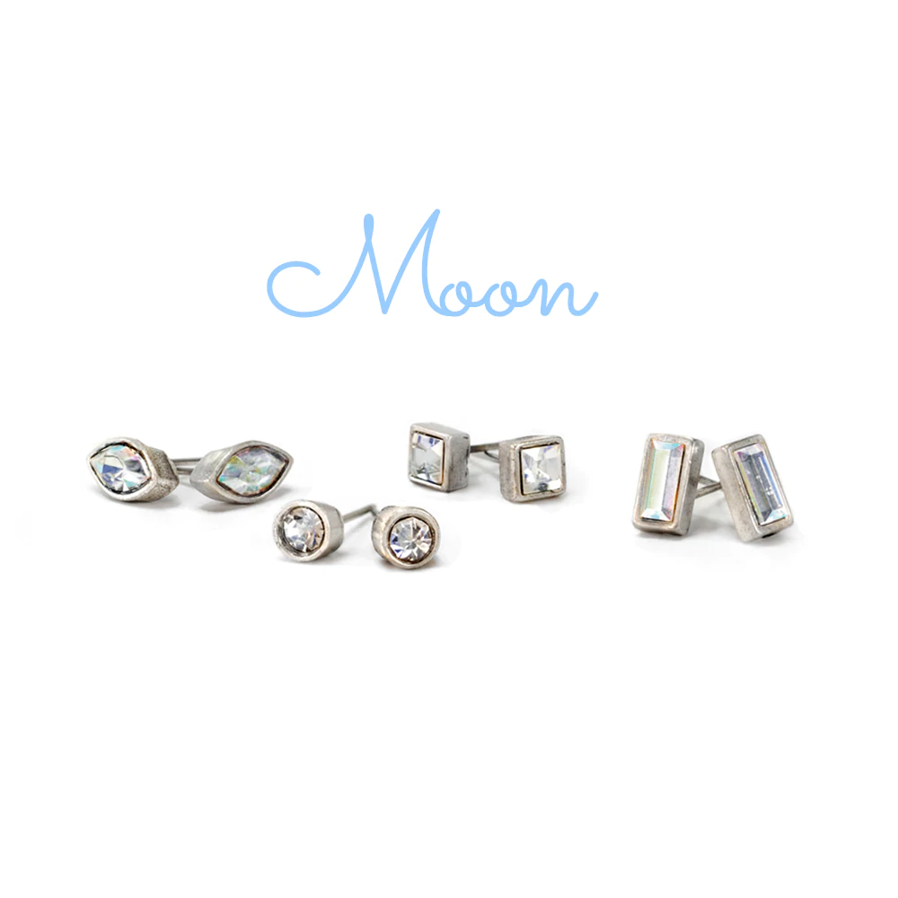 Sweet Romance Set of 4 Crystal Stud Earrings E1259