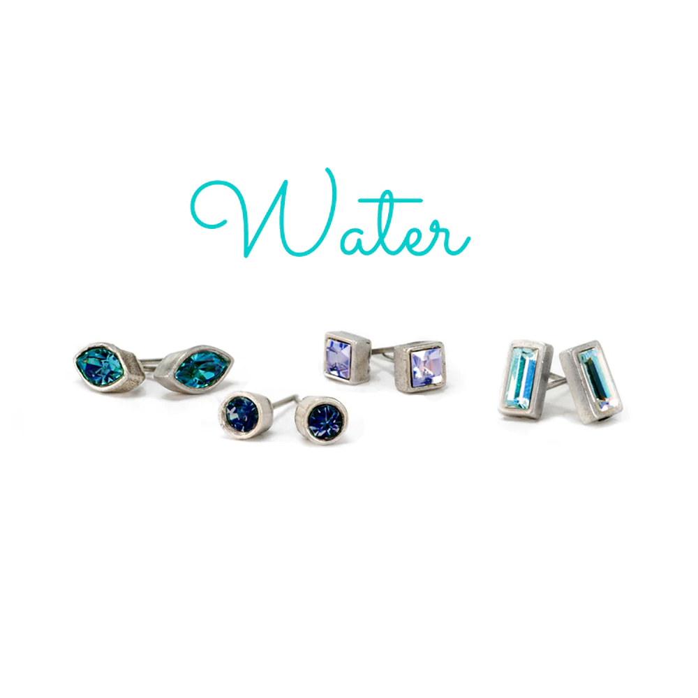 Sweet Romance Set of 4 Crystal Stud Earrings E1259