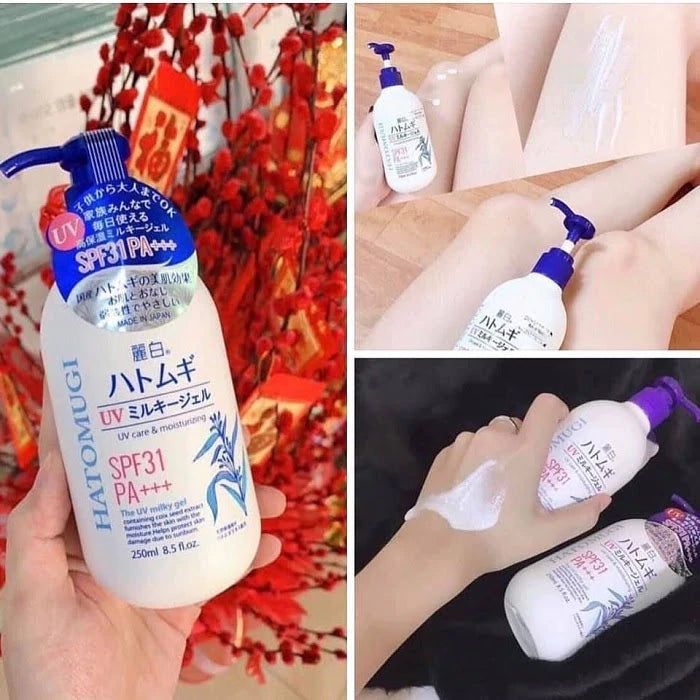 Hatomugi Uv Milky Gel 250 ml Sunscreen SPF31 PA+++ From JP