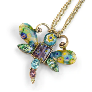 Sweet Romance Millefiori Glass Dragonfly Pendant Necklace (Buy 2 Get 1 Free Mix & Match)