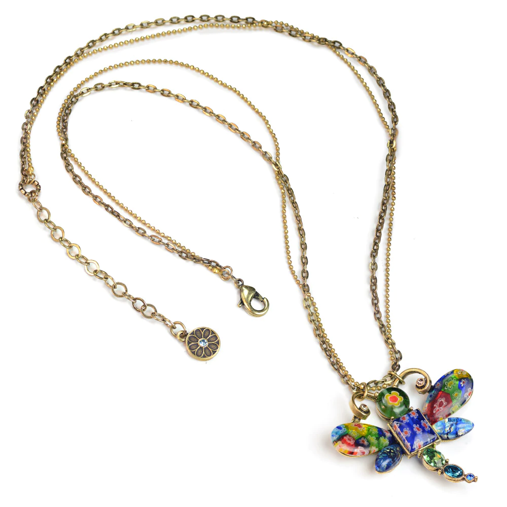 Sweet Romance Millefiori Glass Dragonfly Pendant Necklace (Buy 2 Get 1 Free Mix & Match)