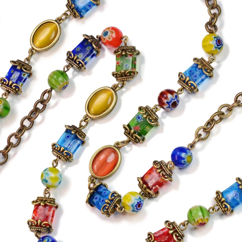 Sweet Romance Millefiori Glass Candy Chain Necklace (Buy 2 Get 1 Free Mix & Match)