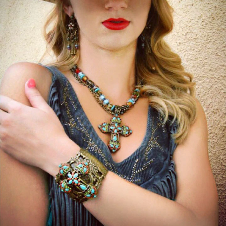 Sweet Romance Mayan Cross Necklace OL_N124 (Buy 2 Get 1 Free Mix & Match)