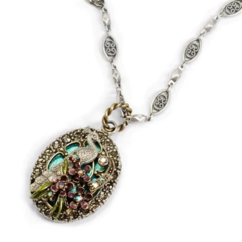 Sweet Romance Peacock Flourish Necklace N1112
