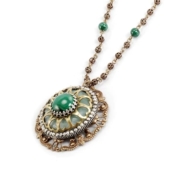 Sweet Romance Blue Agate & Malachite Necklace N153 (Buy 2 Get 1 Free Mix & Match)