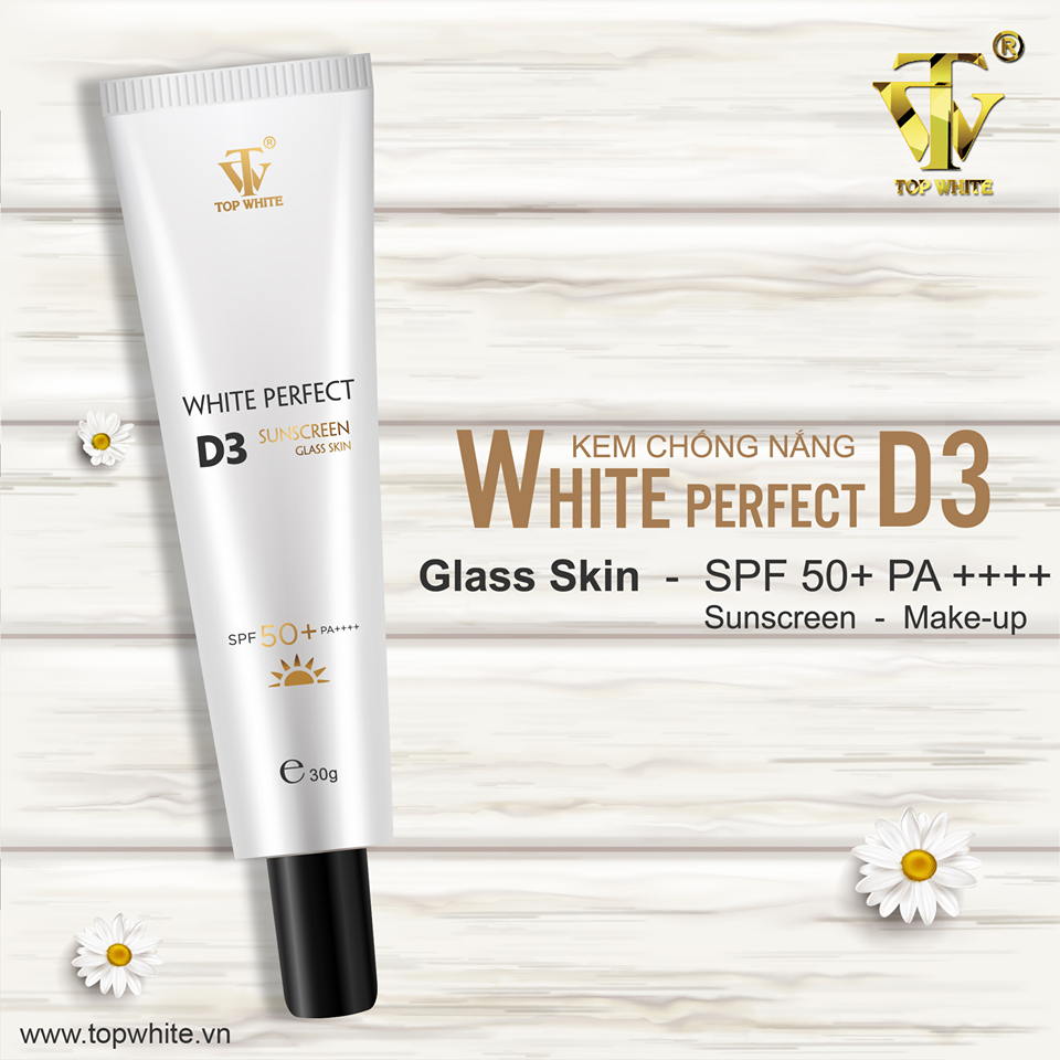 TOP WHITE WHITE PERFECT D3 CHỐNG NẮNG KEM NATURAL SKIN SPF40+ PA++++ & 50