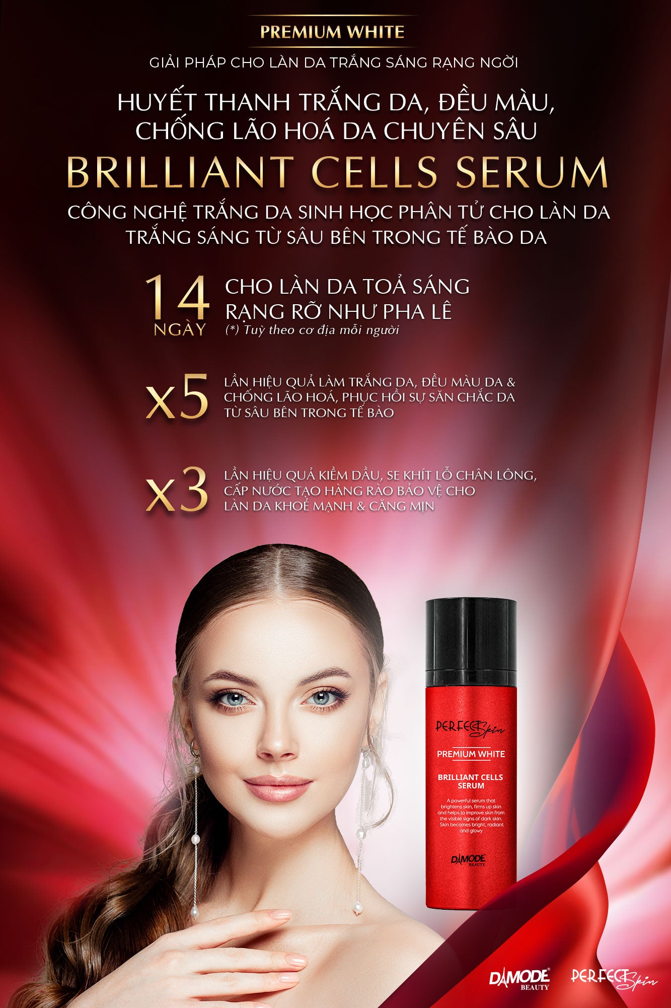 DAMODE Perfect Skin Premium White Brilliant Cells Serum- 30ml