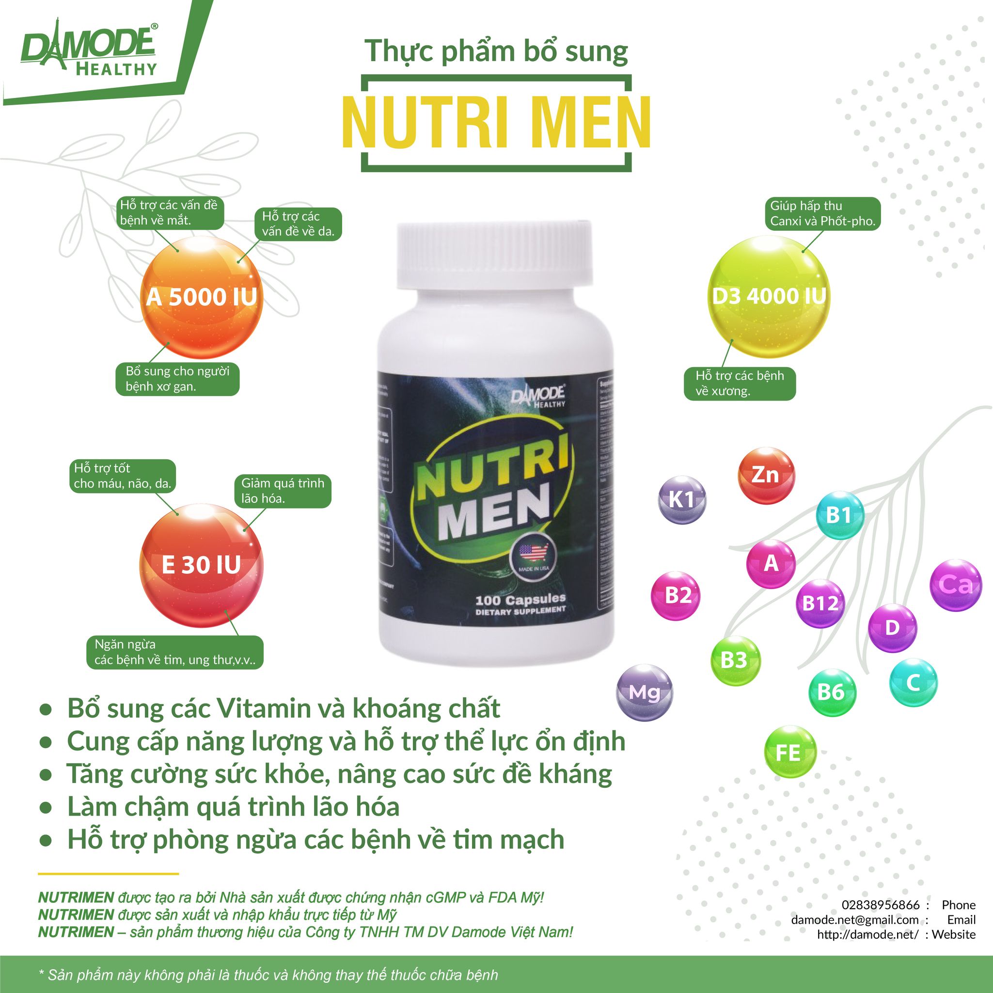 DAMODE HEALTHY Nutri Men 100 Capsules